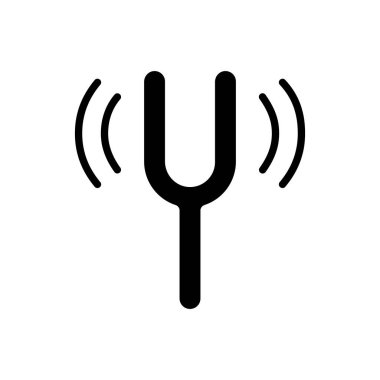 Çatal vektör düz kabartma simgesi ayarlanıyor. Müzik işareti. Müzik ve ses web sitesi için grafik sembolü ve uygulama tasarımı, logo, uygulama, UI