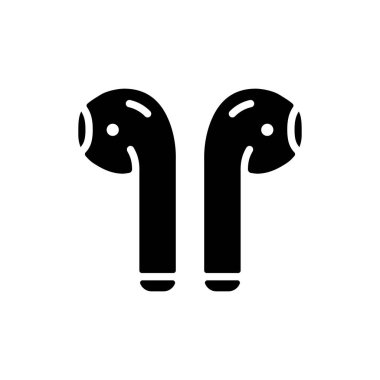 Kablosuz kulaklıklar vektör sembol. Müzik işareti. Müzik ve ses web sitesi için grafik sembolü ve uygulama tasarımı, logo, uygulama, UI