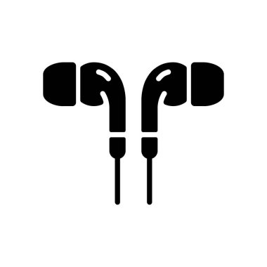 Kulaklık vektörü düz kabartma simgesi. Müzik işareti. Müzik ve ses web sitesi için grafik sembolü ve uygulama tasarımı, logo, uygulama, UI