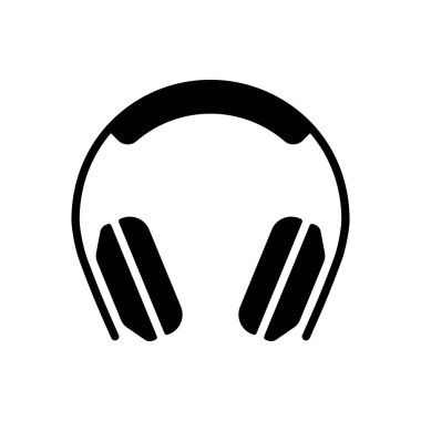 Kulaklıklı vektör sembol. Müzik ve ses web sitesi için grafik sembolü ve uygulama tasarımı, logo, uygulama, UI