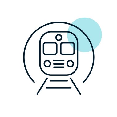 Metro metro treni düz vektör ikonu. Seyahat ve turizm web sitesi ve uygulama tasarımı, logo, uygulama, UI için grafik sembolü