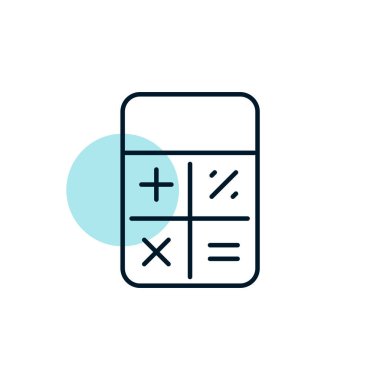 Hesap makinesi vektör simgesi, mali durum işareti. Web sitenizin tasarımı için grafik sembolü, logo, uygulama, UI. Vektör illüstrasyonu, EPS10.