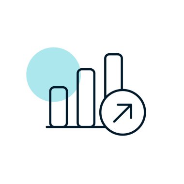 Büyüme grafiği taslak simgesi. Finansal tabela. Web sitenizin tasarımı için grafik sembolü, logo, uygulama, UI. Vektör illüstrasyonu, EPS10.