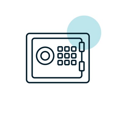 Banka güvenli taslak simgesi. Finansal tabela. Web sitenizin tasarımı için grafik sembolü, logo, uygulama, UI. Vektör illüstrasyonu, EPS10.