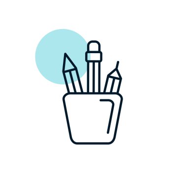 Kalem taslak simgesi. Çalışma alanı tabelası. Web sitenizin tasarımı için grafik sembolü, logo, uygulama, UI. Vektör illüstrasyonu, EPS10.