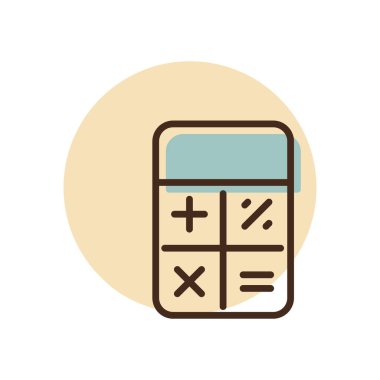 Hesap makinesi vektör simgesi, mali durum işareti. Web sitenizin tasarımı için grafik sembolü, logo, uygulama, UI. Vektör illüstrasyonu, EPS10.