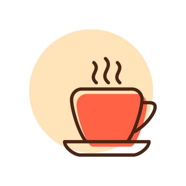 Kahve fincanı taslak ikonu. İş tabelası. Web sitenizin tasarımı için grafik sembolü, logo, uygulama, UI. Vektör illüstrasyonu, EPS10.