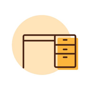 Masa dış hatları simgesi. Çalışma alanı tabelası. Web sitenizin tasarımı için grafik sembolü, logo, uygulama, UI. Vektör illüstrasyonu, EPS10.