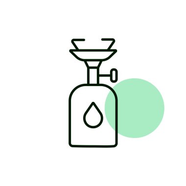 Gaz ocağı vektör ikonu. Kamp ve yürüyüş işareti. Seyahat ve turizm web sitesi ve uygulama tasarımı, logo, uygulama, UI için grafik sembolü