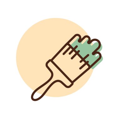 Fırça vektör düz simgesini boya. İnşaat, onarım ve inşaat. Web sitenizin tasarımı için grafik sembolü, logo, uygulama, UI. Vektör illüstrasyonu, EPS10.