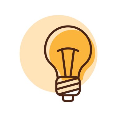 Ampul çizgisi ikon vektörü. Fikir işareti, çözüm, düşünme konsepti. Işıklı elektrik lambası