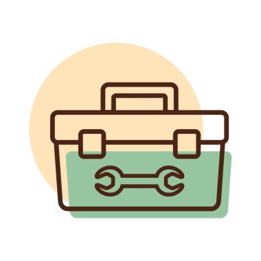 Tolbox vektör simgesi. İnşaat, onarım ve inşaat. Web sitenizin tasarımı için grafik sembolü, logo, uygulama, UI