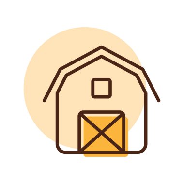 Barn ikonu. Çiftlik hayvanı işareti. Web sitenizin tasarımı için grafik sembolü, logo, uygulama, UI. Vektör illüstrasyonu