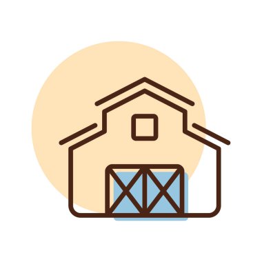 Barn ikonu. Çiftlik hayvanı işareti. Web sitenizin tasarımı için grafik sembolü, logo, uygulama, UI. Vektör illüstrasyonu