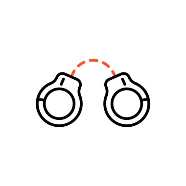 Kelepçe vektör simgesi. Polis işareti. Gösteri, protesto, grev, devrim. Web sitenizin tasarımı için grafik sembolü, logo, uygulama, UI