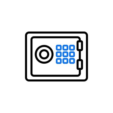 Banka güvenli taslak simgesi. Finansal tabela. Web sitenizin tasarımı için grafik sembolü, logo, uygulama, UI. Vektör illüstrasyonu, EPS10.