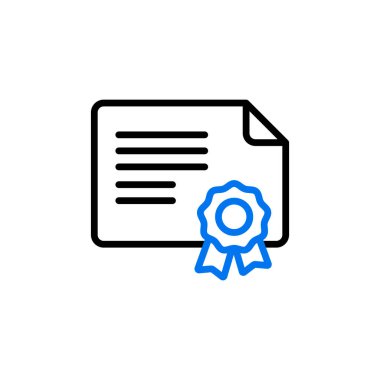 Tasdikli tasdik simgesi. Çalışma alanı tabelası. Web sitenizin tasarımı için grafik sembolü, logo, uygulama, UI. Vektör illüstrasyonu, EPS10.