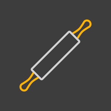 Tahta merdane pompa vektör ikonu. Mutfak aletleri. Yemek pişirme web sitesi tasarımı, logo, uygulama, Ui için grafik sembolü