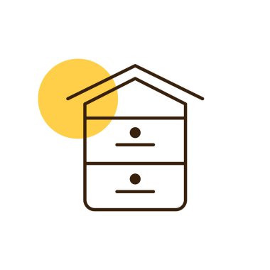 Arı kovanı simgesi. Çiftlik hayvanı işareti. Web sitenizin tasarımı için grafik sembolü, logo, uygulama, UI. Vektör illüstrasyonu