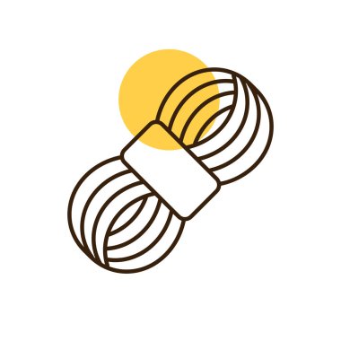 İplik simgesi rulosu. Çiftlik hayvanı işareti. Web sitenizin tasarımı için grafik sembolü, logo, uygulama, UI. Vektör illüstrasyonu