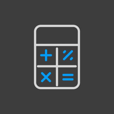 Hesap makinesi vektör simgesi, mali durum işareti. Web sitenizin tasarımı için grafik sembolü, logo, uygulama, UI. Vektör illüstrasyonu, EPS10.
