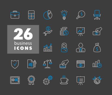 İş ve finans web taslak simgesi seti. Web sitenizin tasarımı için grafik sembolü, logo, uygulama, UI. Vektör illüstrasyonu, EPS10.