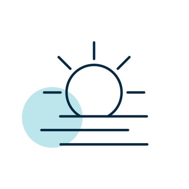 Yaz güneşi ısı vektör simgesi. Meteoroloji işareti. Seyahat, turizm ve hava durumu web sitesi ve uygulama tasarımı, logo, uygulama, UI için grafik sembolü