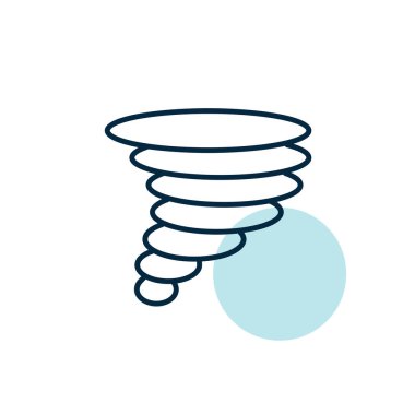 Tornado vektör simgesi. Kasırga burcu. Meteoroloji işareti. Seyahat, turizm ve hava durumu web sitesi ve uygulama tasarımı, logo, uygulama, UI için grafik sembolü