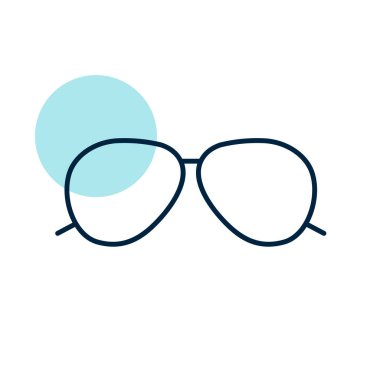 Güneş gözlüğü düz vektör simgesi. Yaz tabelası. Seyahat ve turizm web sitesi ve uygulama tasarımı, logo, uygulama, UI için grafik sembolü