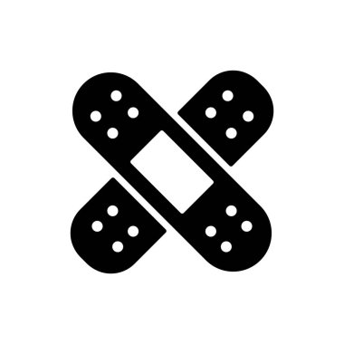 Yapışkan alçı vektör sembol. İlaç ve sağlık sigortası, tıbbi destek işareti. Tıbbi web sitesi ve uygulama tasarımı için grafik sembolü, logo, uygulama, UI