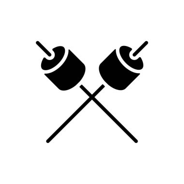 Tahta sopa vektör sembol üzerinde lokum. Kamp ve yürüyüş işareti. Seyahat ve turizm web sitesi ve uygulama tasarımı, logo, uygulama, UI için grafik sembolü