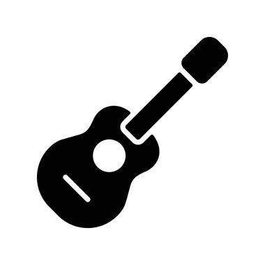 Klasik akustik gitar vektörü sembolü. Müzikal web sitesi ve uygulama tasarımı, logo, uygulama, UI için grafik sembolü