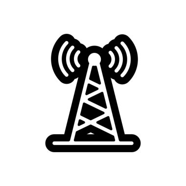 İletişim anten vektör simgesi. Navigasyon işareti. Seyahat ve turizm web sitesi ve uygulama tasarımı, logo, uygulama, UI için grafik sembolü