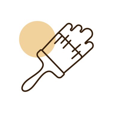 Fırça vektör düz simgesini boya. İnşaat, onarım ve inşaat. Web sitenizin tasarımı için grafik sembolü, logo, uygulama, UI. Vektör illüstrasyonu, EPS10.