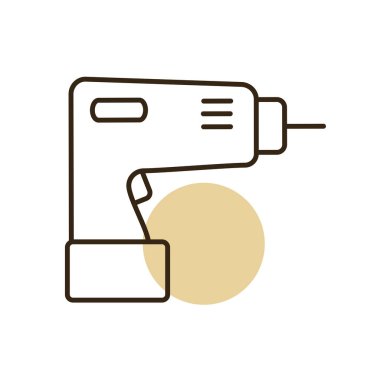 Elektrikli tornavida vektör düz simgesi. İnşaat, onarım ve inşaat. Web sitenizin tasarımı için grafik sembolü, logo, uygulama, UI