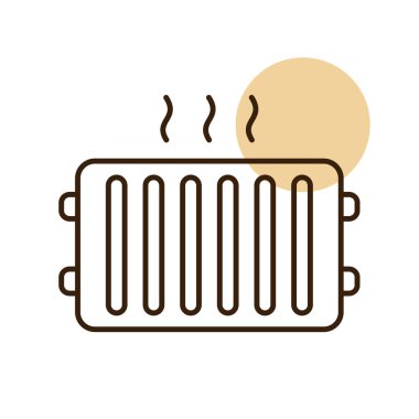 Radyatör, ısıtıcı vektör düz simge. İnşaat, onarım ve inşaat. Web sitenizin tasarımı için grafik sembolü, logo, uygulama, UI