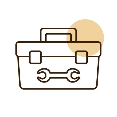 Tolbox vektör simgesi. İnşaat, onarım ve inşaat. Web sitenizin tasarımı için grafik sembolü, logo, uygulama, UI
