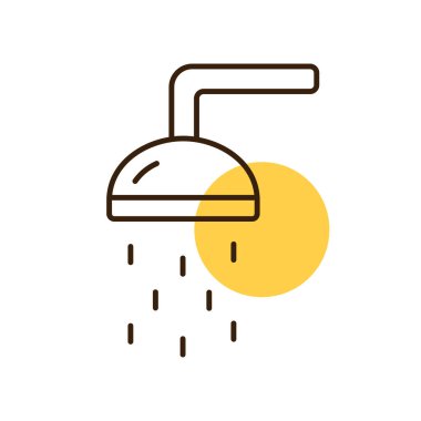 Plaj duşu düz vektör ikonu. Yaz tabelası. Seyahat ve turizm web sitesi ve uygulama tasarımı, logo, uygulama, UI için grafik sembolü