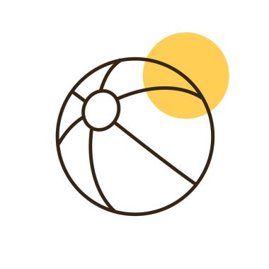 Plaj topu düz vektör ikonu. Yaz tabelası. Seyahat ve turizm web sitesi ve uygulama tasarımı, logo, uygulama, UI için grafik sembolü