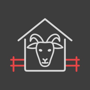 Keçi Yurdu ikonu. Çiftlik hayvanı işareti. Web sitenizin tasarımı için grafik sembolü, logo, uygulama, UI. Vektör illüstrasyonu