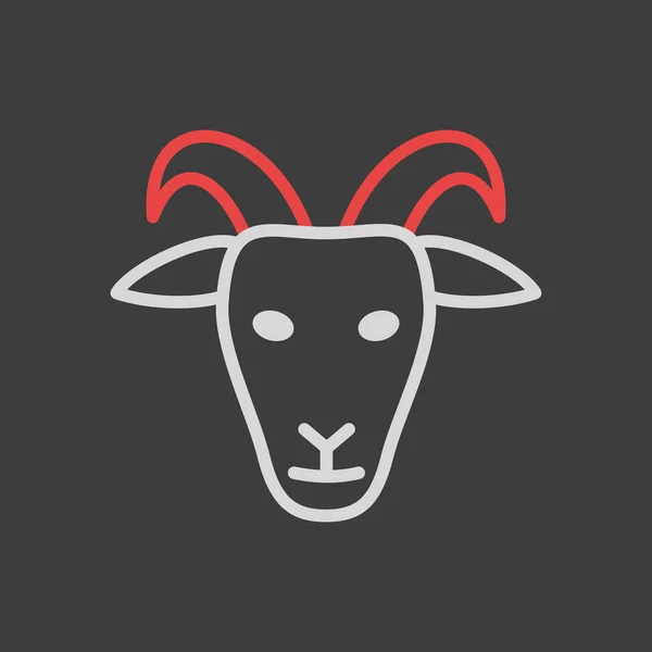 Icono Cabra Cabeza Animal Signo Granja Símbolo Gráfico Para Diseño — Archivo Imágenes Vectoriales