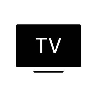 Akıllı TV düz vektör simgesi. Ev elektriği web sitesi ve uygulama tasarımı, logo, uygulama, UI için grafik sembolü