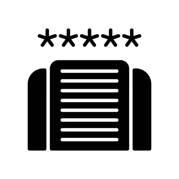 Pięciogwiazdkowa Ikona Wektora Glifu Hotelowego Symbol Graficzny Strony Internetowej Podróży — Wektor stockowy