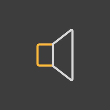 Koyu arkaplanda vektör düzlüğü simgesi. Müzik işareti. Müzik ve ses web sitesi için grafik sembolü ve uygulama tasarımı, logo, uygulama, UI