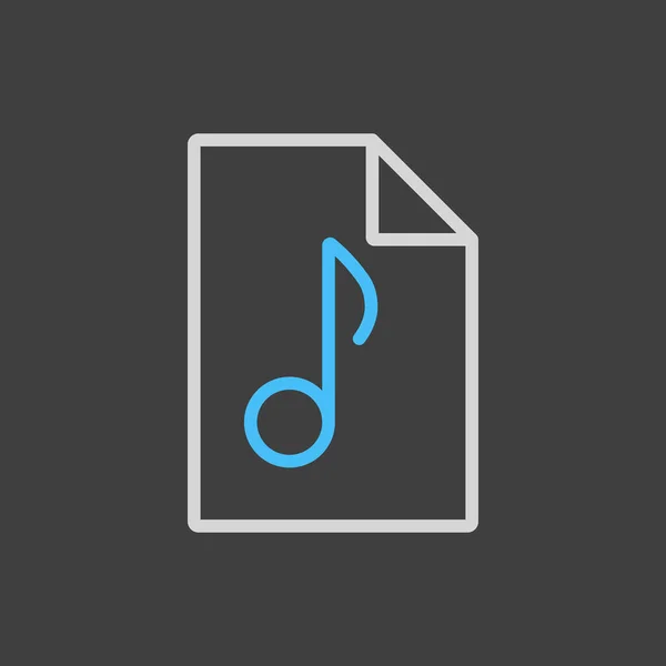 Archivo Música Vector Icono Plano Sobre Fondo Oscuro Signo Musical — Vector de stock