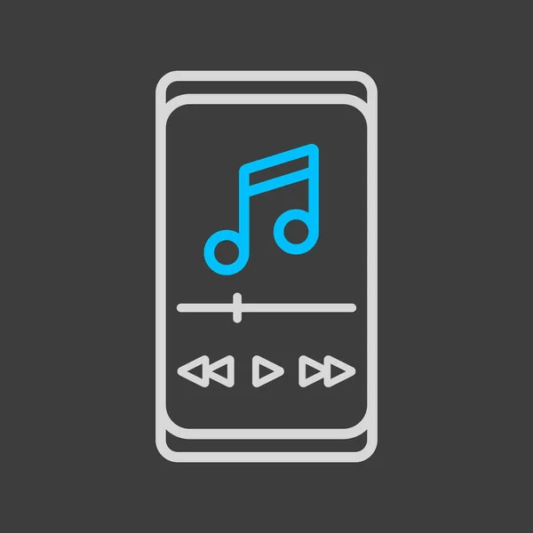 Müzik Çalar Uygulaması Vektör Simgesi Olan Akıllı Telefon Müzik Işareti — Stok Vektör