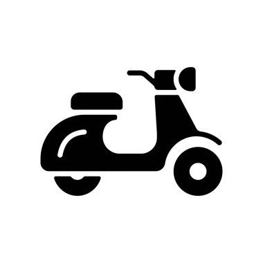Scooter moped düz vektör sembolü. Seyahat ve turizm web sitesi ve uygulama tasarımı, logo, uygulama, UI için grafik sembolü