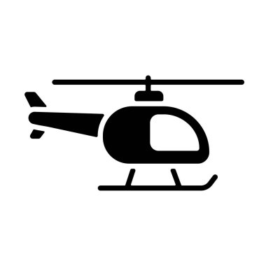 Helikopter düz vektör sembolü. Seyahat ve turizm web sitesi ve uygulama tasarımı, logo, uygulama, UI için grafik sembolü
