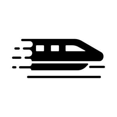 Monoray hızı modern tren düz vektör sembolü. Seyahat ve turizm web sitesi ve uygulama tasarımı, logo, uygulama, UI için grafik sembolü
