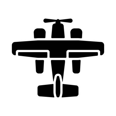 Küçük amfibi deniz uçağı, düzlem düz vektör sembolü. Seyahat ve turizm web sitesi ve uygulama tasarımı, logo, uygulama, UI için grafik sembolü